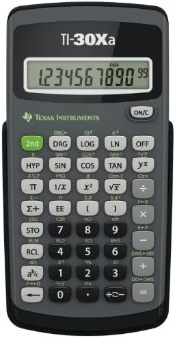 Texas Instruments TI-30Xa Scientific Calculator | Basic, battery-operated; One-line display for general Math and Review: Tested and Rated