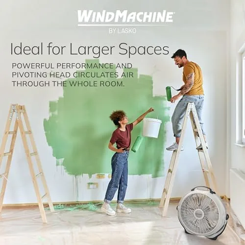 Testing the Lasko fan airflow reach across a room