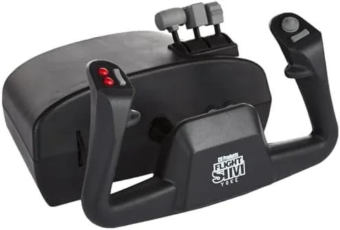 CH Products Flight Sim Yoke USB mounted on a desktop desk