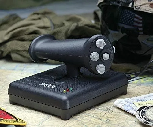 A full HOTAS setup with the Pro Throttle on the left and a joystick on the right
