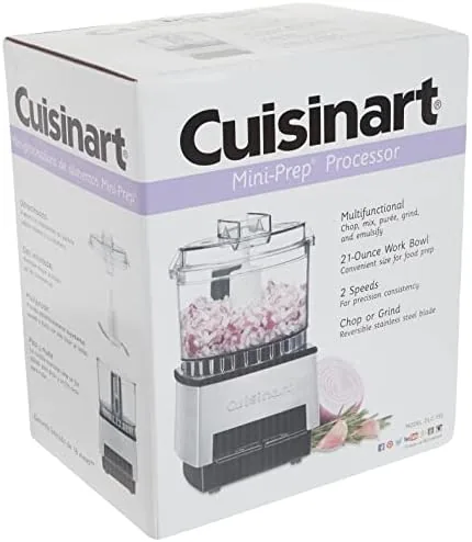 The Mini Prep next to a full size food processor for size comparison