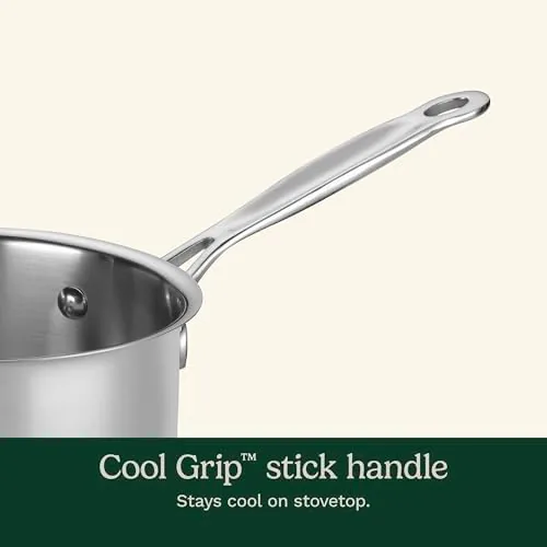 A sauce simmering gently in the Cuisinart stainless saucepan