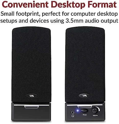 Close look at the Cyber Acoustics CA-2014 2.0 Computer Speakers with Full Stereo Sound build quality