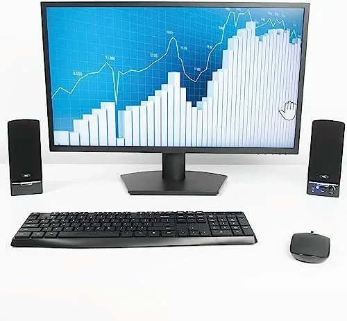 Another view of the Cyber Acoustics CA-2014 2.0 Computer Speakers with Full Stereo Sound