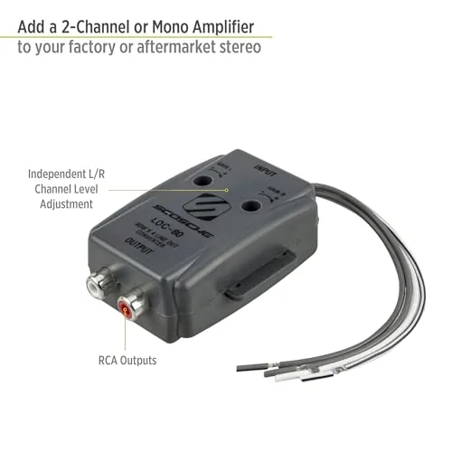 Close look at the Scosche LOC80 Line Output Converter - 2 Channel High/Low RCA build quality