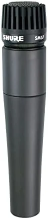 Shure SM57 microphone on a studio desk