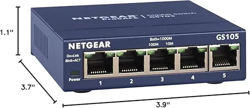 The NETGEAR 5-Port Gigabit Ethernet Unmanaged Network Switch (GS105NA) | Desktop compared in context