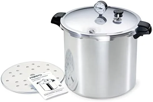 Jars of vegetables being processed in the Presto canner