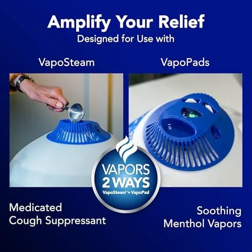 The vaporizer running in a dim bedroom with steam rising
