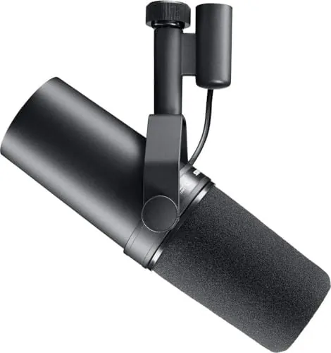 Shure SM7B microphone on a boom arm