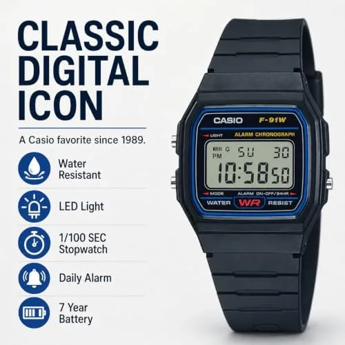 Close look at the Casio F91W Series | Digital Watch | Water Resistant | build quality