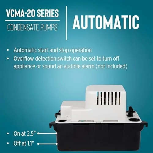 Another view of the Little Giant VCMA-20ULST 115 Volt, 80 GPH, 1/30 HP Automatic