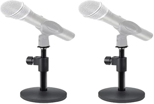 The Samson MD5 Desktop Microphone Stand | Straight tabletop microphone stand compared in context