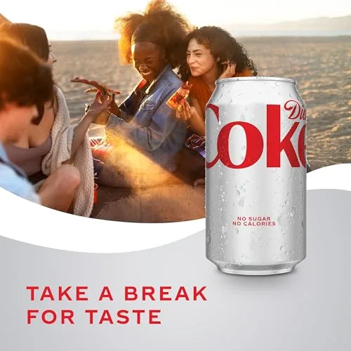 Diet Coke can beside a classic Coca Cola can for comparison