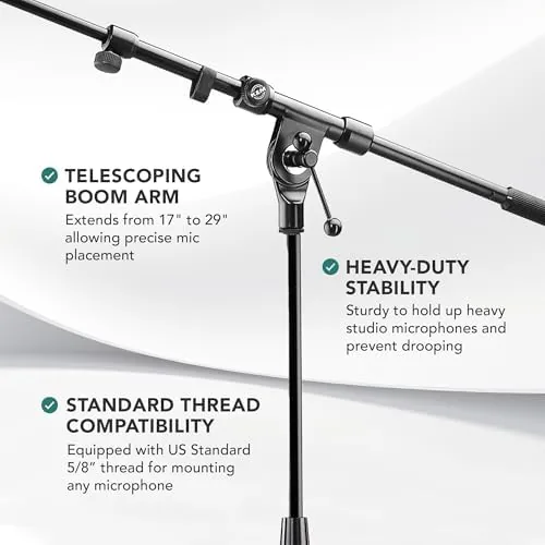 Close look at the K&M König & Meyer 21090.500.55 Tripod Microphone Stand - Adjustable build quality