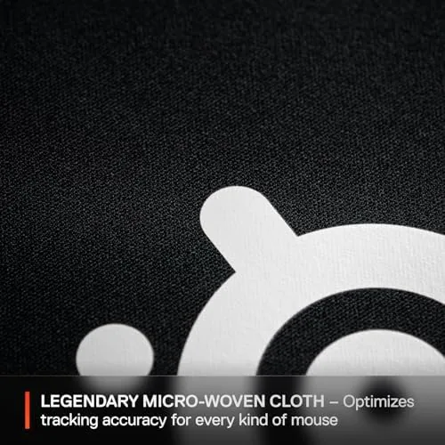 Detail shot of the SteelSeries QcK Medium Gaming Mousepad , Black , Non-Slip Silicone features