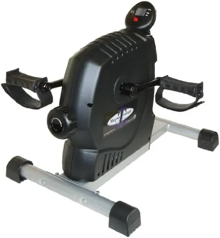 The DeskCycle MagneTrainer in black under an office desk