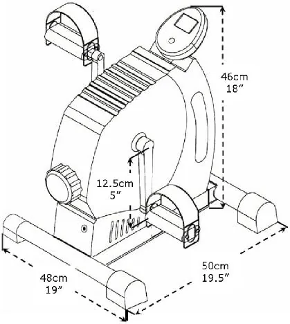 The DeskCycle used as an arm exerciser on a table