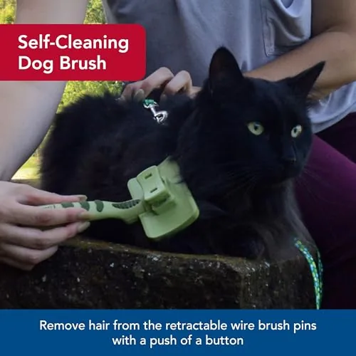 A tuft of cat fur ejected from the brush after a stroke
