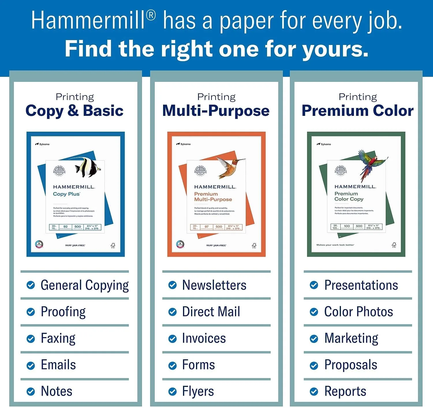 Double sided color document printed on Hammermill Premium Color paper