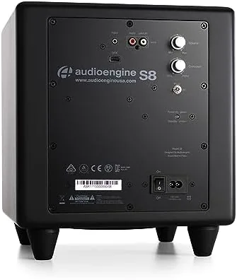 Close look at the Audioengine S8 Powered Subwoofer ,  250W Wireless-Ready 8-Inch Bass Speaker build quality