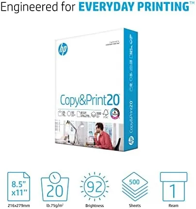 Close up of the HP paper surface showing the clean white finish