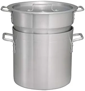 The double boiler holding warm sauce ready for a buffet service
