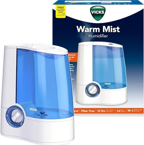 Vicks Warm Mist Humidifier for Small to Medium Rooms, White | Filter-Free Operation with Review: Tested and Rated