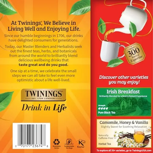 Comparison of the Twinings box with a store brand tea box and a loose leaf tin