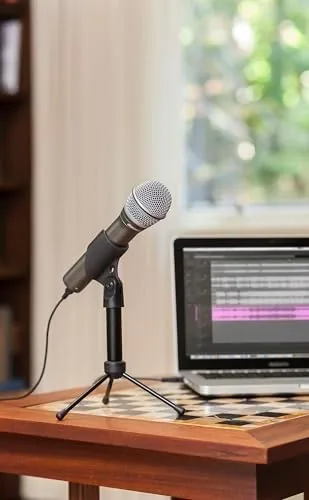 The full Q2U bundle with the case, windscreen, cables, and microphone laid out