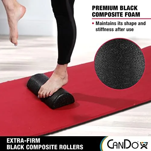 Another view of the CanDo Black Composite High-Density Roller, Half-Round, 6"" X 36