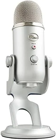 A close up of the pickup pattern dial and gain knob on the back of the Blue Yeti