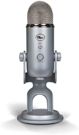 The Blue Yeti next to a smaller budget USB condenser microphone