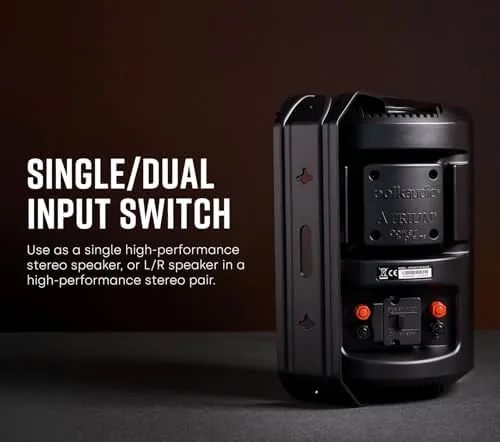 Atrium 8 compared with a compact outdoor speaker and a rock speaker