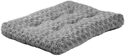 MidWest QuietTime Deluxe XXS plush bed placed inside an empty 18-inch crate