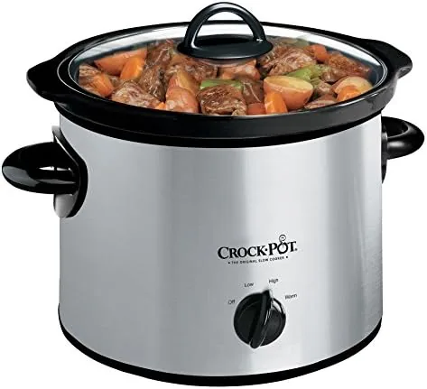The Crock-Pot 3-quart manual slow cooker on a kitchen counter