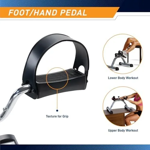 Marcy pedal machine showing the base and cushioning under the desk footwell