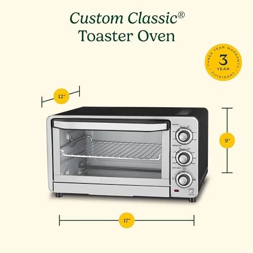 Small apartment kitchen counter with the Cuisinart toaster oven in use