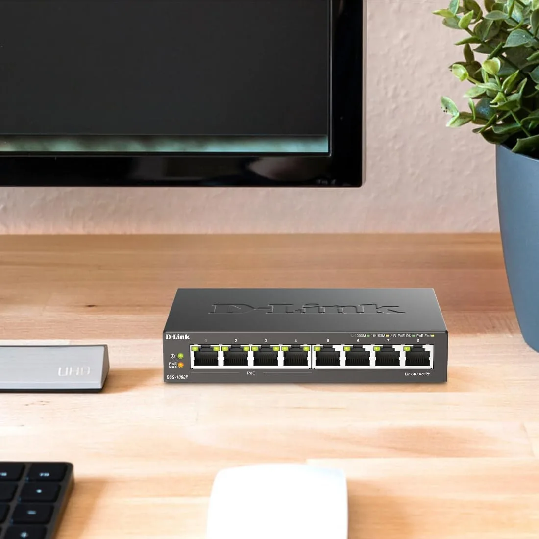 Network activity lights on the switch during a large file transfer between two computers