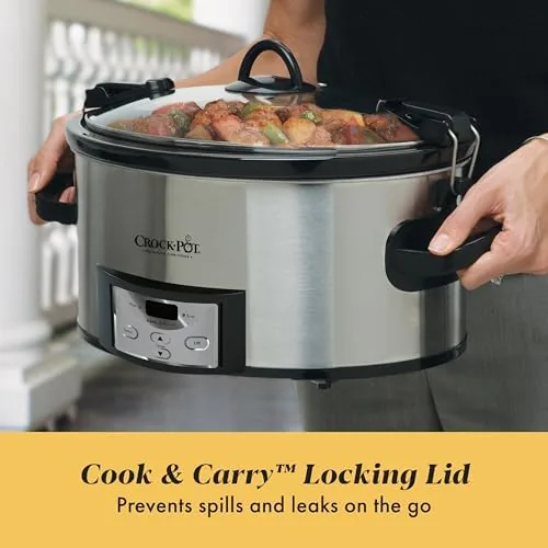 Chicken thighs and vegetables cooked in the Crock-Pot slow cooker