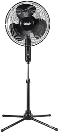 Comfort Zone 16 inch pedestal fan standing in a living room