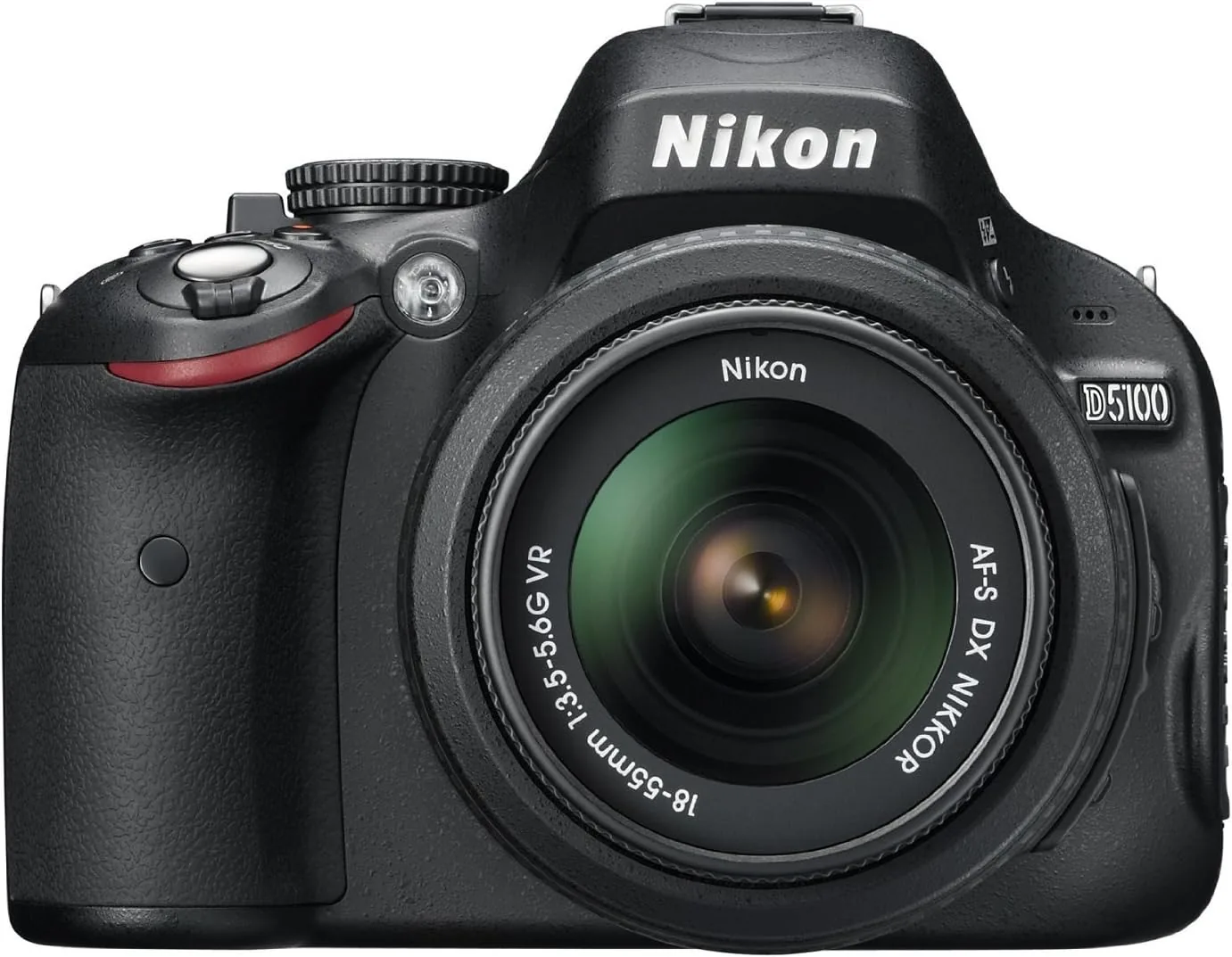 Nikon D5100 DSLR with the 18-55mm kit lens on a table