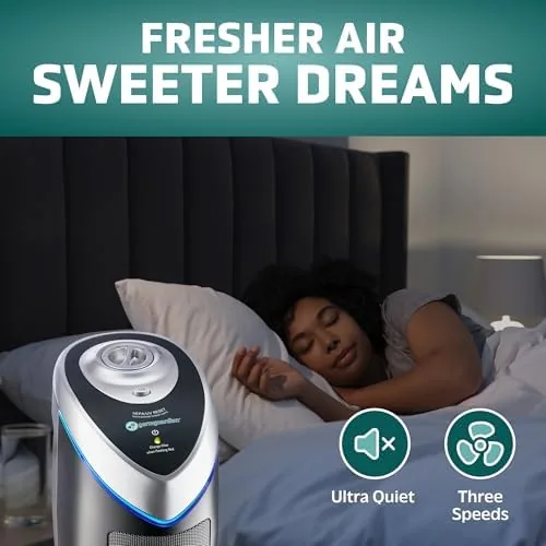 GermGuardian tower next to a small budget air purifier