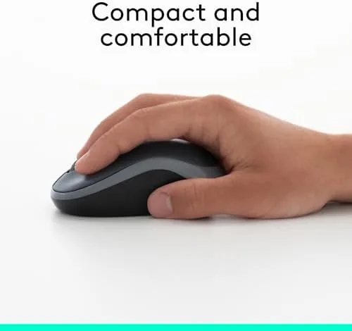 A traveler pulling a laptop bag that contains the Logitech M185 mouse