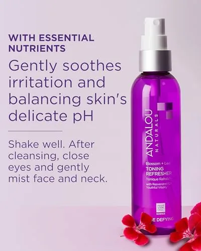 The Andalou Naturals Age Defying Blossom + Leaf Toning Refresher (6 in real use