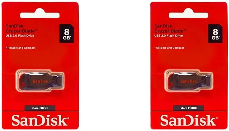 The Cruzer Blade next to a USB 3.0 flash drive for comparison