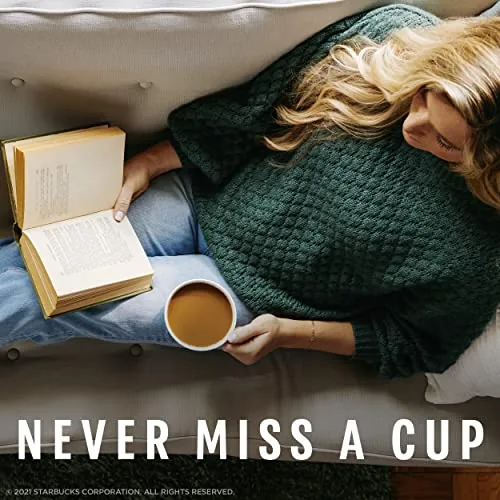 A morning routine scene with a Keurig brewing a cup while the coffee box sits nearby