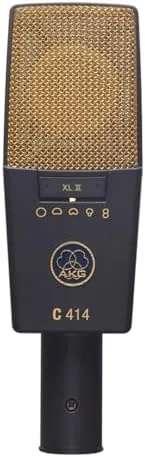 The AKG C414 XLII condenser microphone in its carrying case