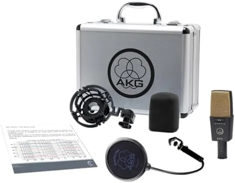 The C414 XLII set up in front of a vocalist with a pop filter