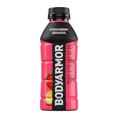 Three drinks side by side comparing BODYARMOR with a classic sports drink and coconut water
